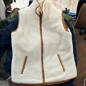 Cream fleece vest